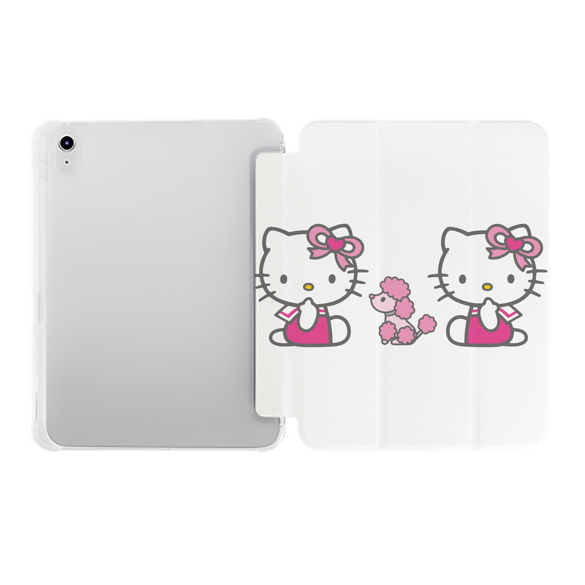 （画像用） Hello Kitty ハローキティ IPad ケース ペン収納付き 三つ折りスタンド PUレザー×シリコン 対応機種9.5/10.5/10.9インチ